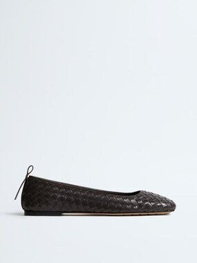 Bottega Veneta Charlotte Leather Ballets Flat IT 41 Women